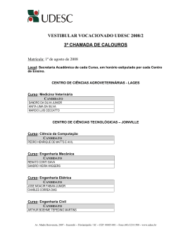 3&ordf; chamada do vestibular da udesc 2008.2