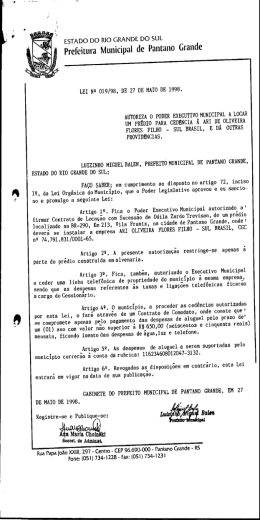 estado do rio grande do sul - C&acirc;mara de Municipal de Pantano