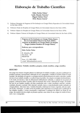 Elabora&ccedil;&atilde;o de Trabalho Cient&iacute;fico