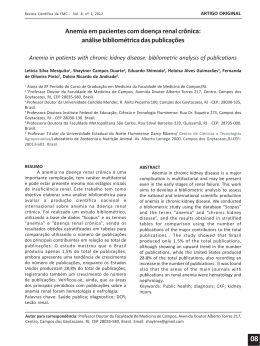 Anemia em pacientes com doen&ccedil;a renal cr&ocirc;nica: an&aacute;lise