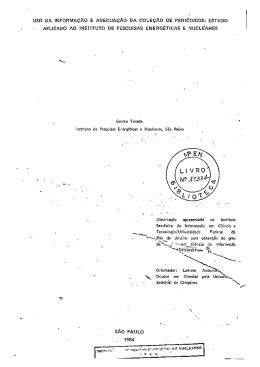 uso DA INFORMA&Ccedil;&Atilde;O E ADEQUA&Ccedil;&Atilde;O DA COLE&Ccedil;&Atilde;O DE