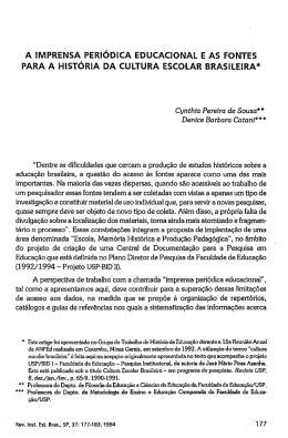 A iMPRENSA PERIÓDICA EDUCACIONAL E AS FONTES PARA A