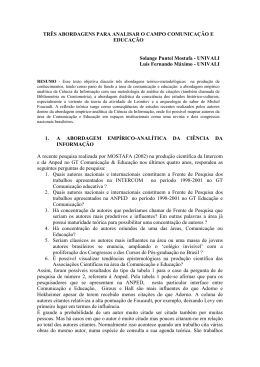 três abordagens para analisar o campo comunicação e educação