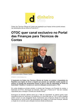 OTOC quer canal exclusivo no Portal das Finanças para Técnicos