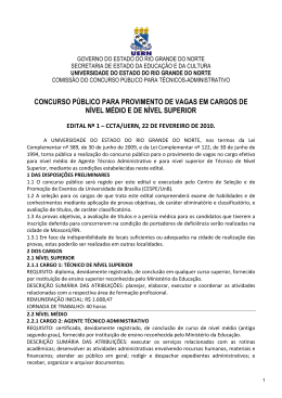 Edital concurso UERN 2010 - CESPE / UnB