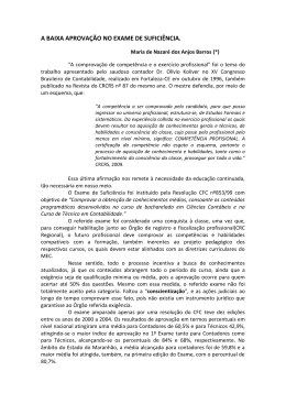 A BAIXA APROVA&Ccedil;&Atilde;O NO EXAME DE SUFICI&Ecirc;NCIA.