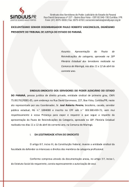 Apresenta&ccedil;&atilde;o da Pauta de Reivindica&ccedil;&otilde;es da categoria ao Tribunal