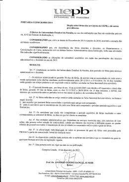 Portaria UEPB/GR/0801/2015