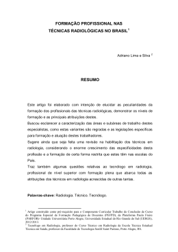 forma&ccedil;&atilde;o nas t&eacute;cnicas em radiologias no brasil
