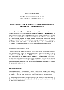aviso de publicitação de oferta de trabalho para técnicos de