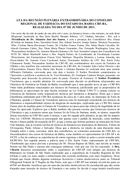 Ata da Reuni&atilde;o da Plen&aacute;ria Extraordin&aacute;ria