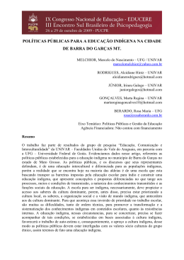 políticas públicas para a educação indígena na cidade de