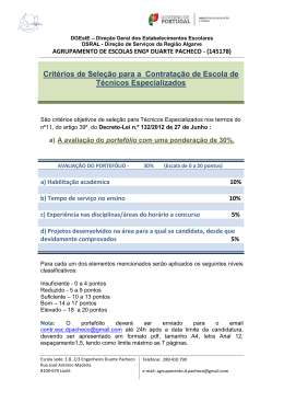Critérios Técnicos - Agrupamento de Escolas Engº. Duarte Pacheco