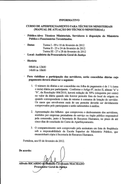 INFORMATIVO CURSO DE APERFEIÇOAMENTO PARA