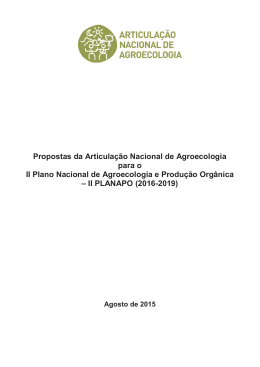 Propostas da Articulação Nacional de Agroecologia