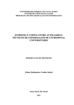 estresse e coping entre auxiliares e t&eacute;cnicos de
