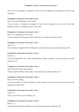 Fragmentos, Caixa 1, Cartas para el-rei, maço 1