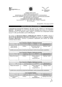 1 º Convocação Pronatec do Campus Itapetinga