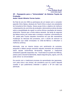 Passaporte para a "Universidade" do Sistema Toyota de Produção