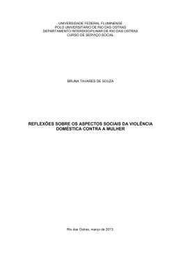 reflexões sobre os aspectos sociais da violência doméstica contra a