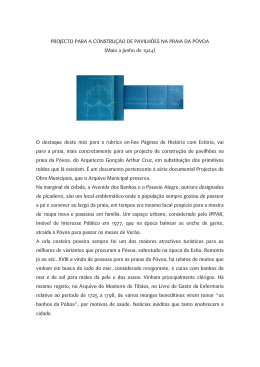 PROJECTO PARA A CONSTRU&Ccedil;&Atilde;O DE PAVILH&Otilde;ES NA PRAIA DA