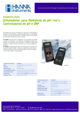 Simuladores para Medidores de pH-/mV e Controladores de pH e