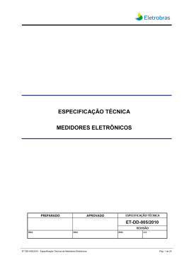 especifica&ccedil;&atilde;o t&eacute;cnica medidores eletr&ocirc;nicos