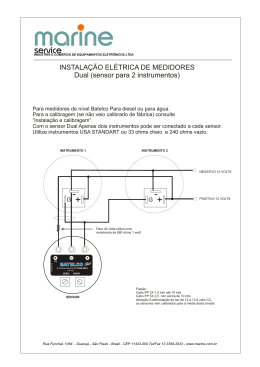 INSTALAÇÃO ELÉTRICA DE MEDIDORES Dual (sensor para 2
