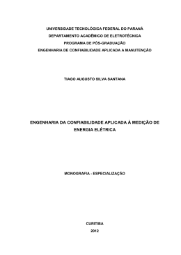 engenharia da confiabilidade aplicada &agrave; medi&ccedil;&atilde;o de