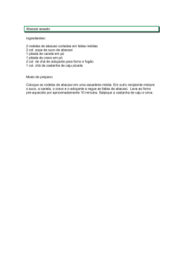 Abacaxi assado Ingredientes: 2 rodelas de abacaxi cortadas em