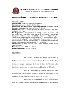 PROCESSO Nº: - Tribunal de Contas do Estado de São Paulo
