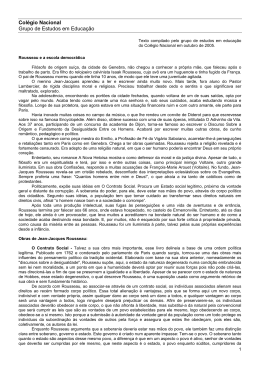 Rousseau e a escola democr&aacute;tica