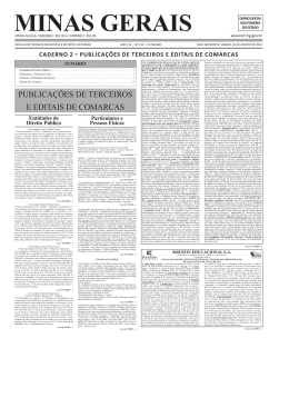 PublICa&ccedil;&otilde;Es DE TErCEIros E EDITaIs DE ComarCas