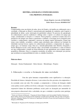 HIST&Oacute;RIA, GEOGRAFIA E ENSINO RELIGIOSO: UMA