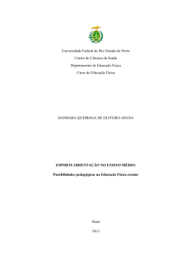 Esporte Orienta&ccedil;&atilde;o no ensino m&eacute;dio