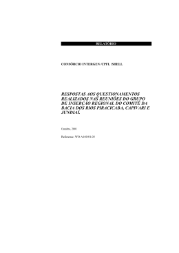 respostas aos questionamentos realizados nas reuni&otilde;es do grupo