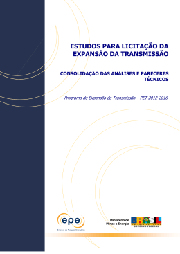 Programa de Expans&atilde;o da Transmiss&atilde;o &ndash; PET 2012-2016
