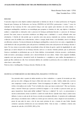 analisando trajet&oacute;rias de vida de professoras em forma&ccedil;&atilde;o