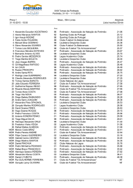 XXIII Torneio da Portinado Portim&atilde;o, 31-10- - 1-11