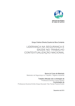 Lideran&ccedil;a na Seguran&ccedil;a e Sa&uacute;de no Trabalho