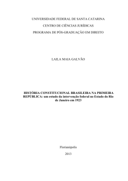 História constitucional brasileira na Primeira República: um estudo