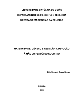 universidade católica de goiás departamento de filosofia e teologia