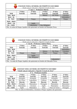 COL&Eacute;GIO NOSSA SENHORA DO PERP&Eacute;TUO SOCORRO 1&ordm; Ano A