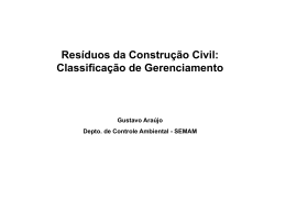 Resíduos da Construção Civil: Classificação de Gerenciamento