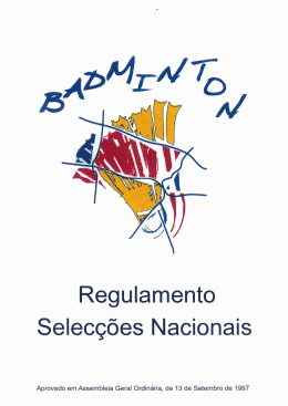 Regulamento Selecções Nacionais