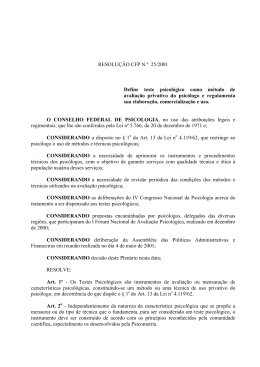Resolução CFP n° 25/2001