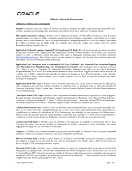 Defini&ccedil;&otilde;es e Regras De Licenciamento para Oracle
