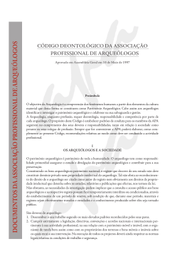 Código Deontológico da Associação Profissional de Arqueólogos