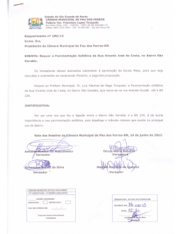 180/2013 - Requer a pavimentação asfáltica da Rua Vicente José