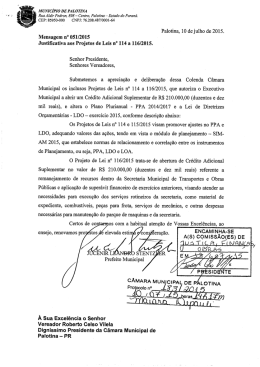 l MUNIC&Iacute;PIO DE PALoTINA - C&acirc;mara Municipal de Palotina